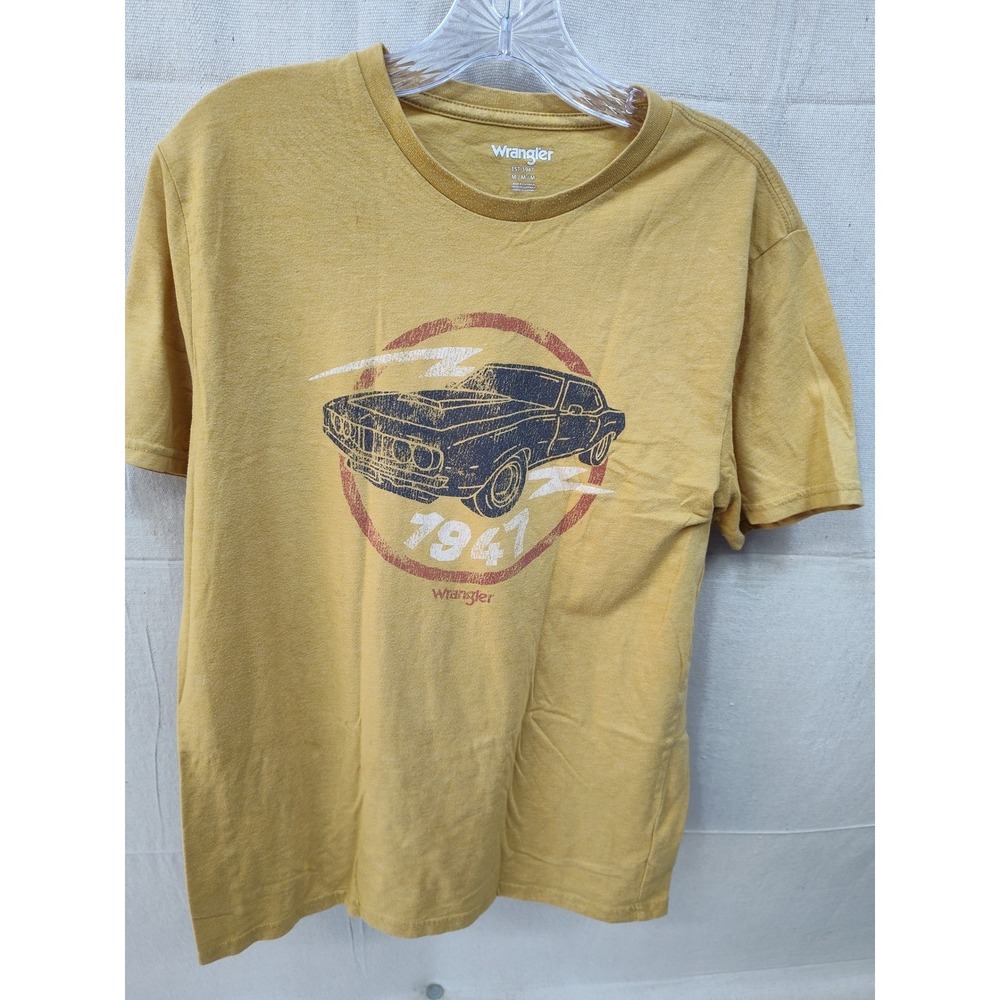 Wrangler Mens Graphic T-Shirt Mustard Yellow Muscle Car 1947 Heritage Size‎ M